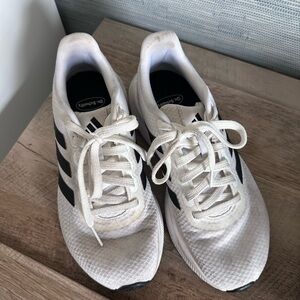 Women’s Adidas White and Black Sneakers